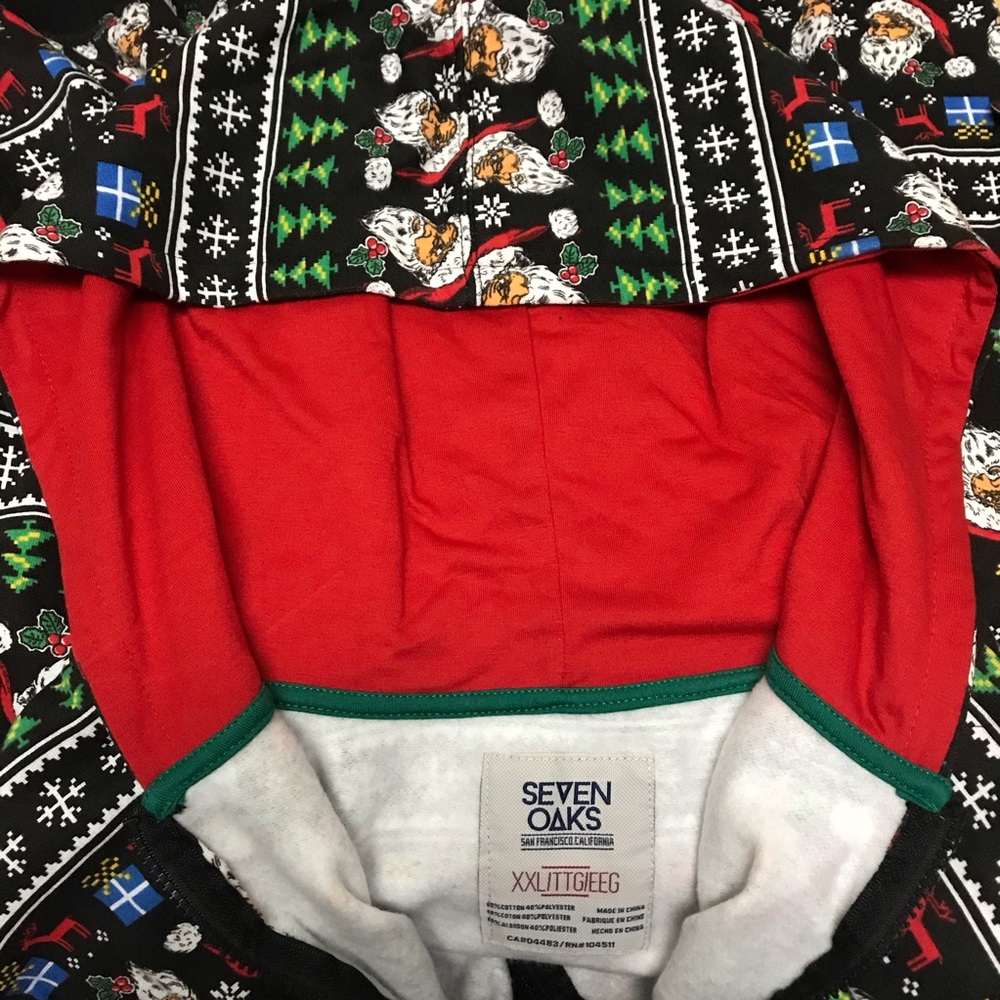 Mens XXL Festive Santa Claus Hoodie New W/ Tags - Picture 6 of 8